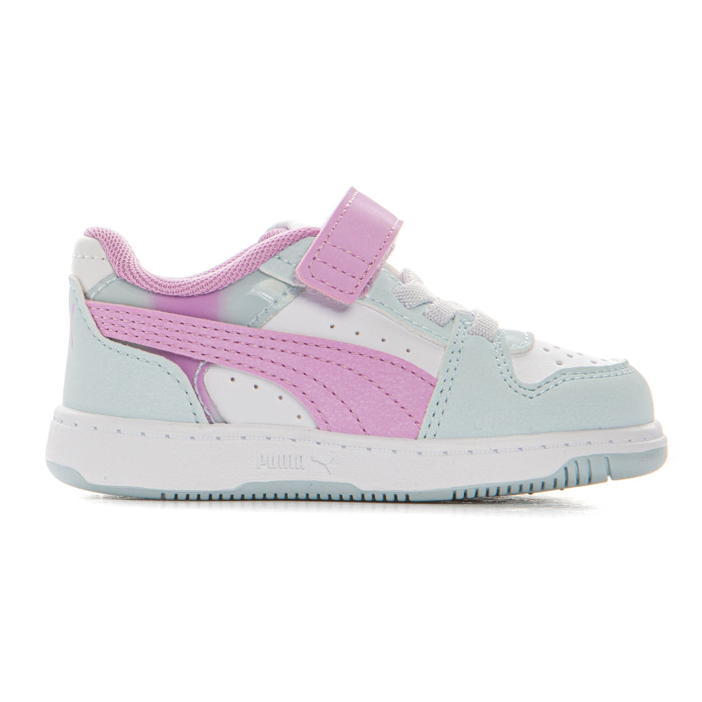 PUMA KID'S REBOUND V6 AQUA/MAUVE SNEAKER SHOES