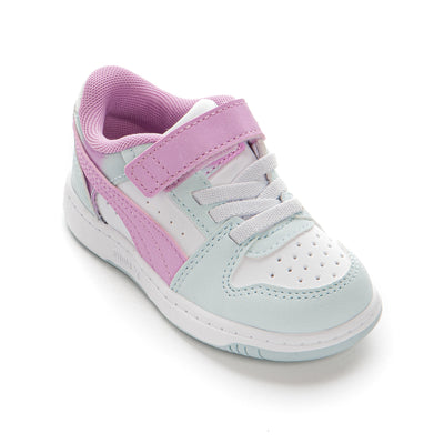 PUMA KID'S REBOUND V6 AQUA/MAUVE SNEAKER SHOES