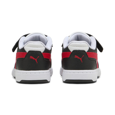 PUMA KID'S REBOUND SLAM LO BLACK/RED/WHITE SNEAKER SHOES