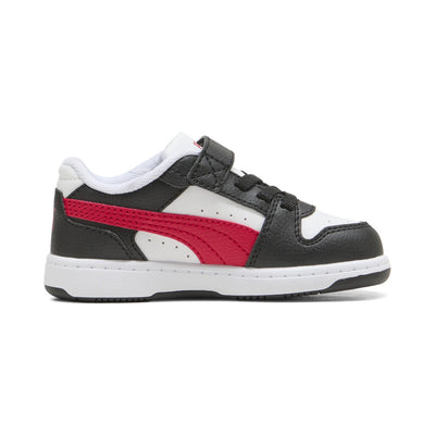 PUMA KID'S REBOUND SLAM LO BLACK/RED/WHITE SNEAKER SHOES