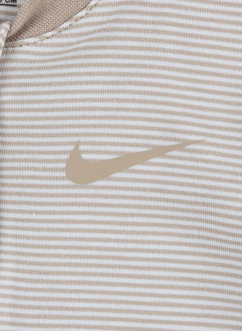 Nike Infants Striped Footed Beige Coverall