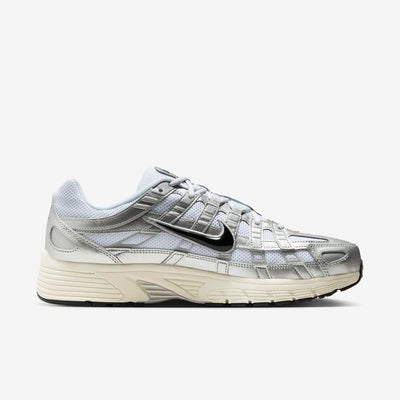 NIKE MEN'S P-6000 WHITE/METALLIC SNEAKER SHOES