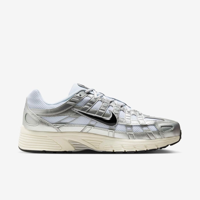 NIKE MEN'S P-6000 WHITE/METALLIC SNEAKER SHOES