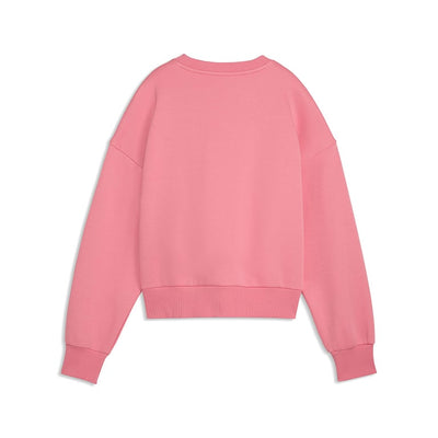 Puma Women's Elevated Oversized Crew Pink Sweatshirt