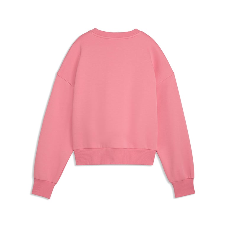 Puma Women's Elevated Oversized Crew Pink Sweatshirt