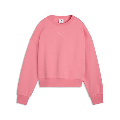 Puma Women's Elevated Oversized Crew Pink Sweatshirt