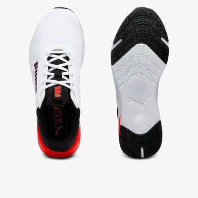 PUMA MEN'S FTR WAVE WHITE/BLACK/RED RUNNING SHOES