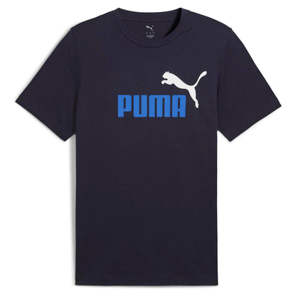 Puma Men's Essentials 2 Colour Logo Navy Tee