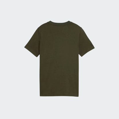 Puma Kid's Essentials 2colour Logo Olive Tee