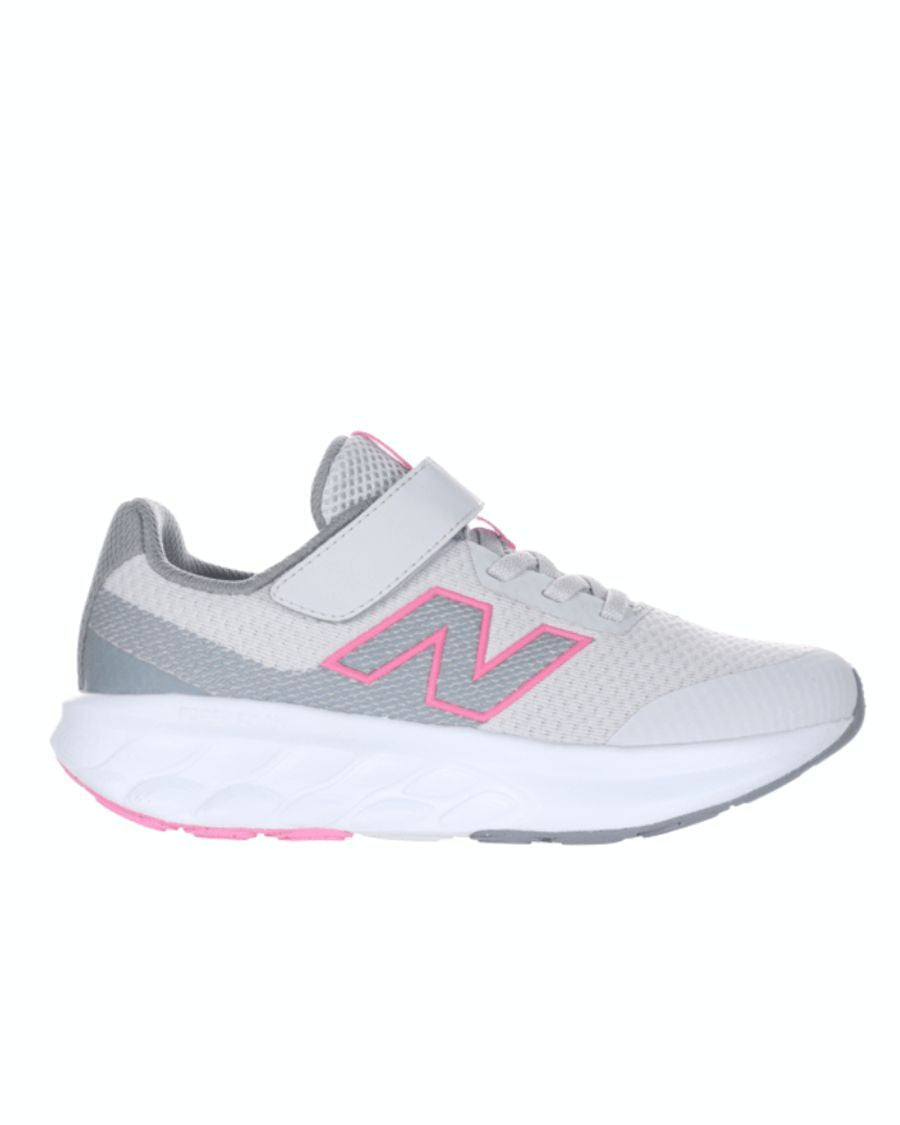 NEW BALANCE KID'S HOOK N' LOOP 520 GREY/PINK RUNNING SHOES