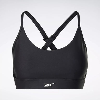 Reebok Womens Lux Strappy Black Sports Bra
