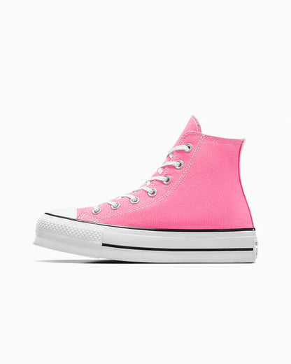 Converse Women's Lift Platform High Top Pink/White Sneaker Shoes
