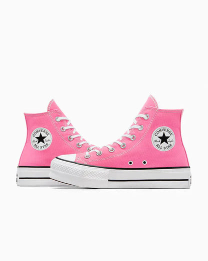 Converse Women's Lift Platform High Top Pink/White Sneaker Shoes
