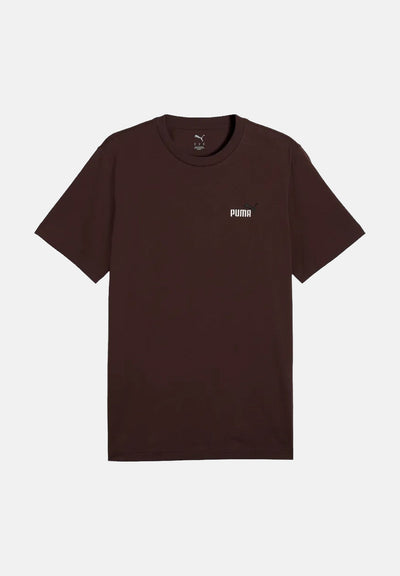PUMA MEN'S ESSENTIALS 2 COLOUR SMALL LOGO CHOCOLATE TEE