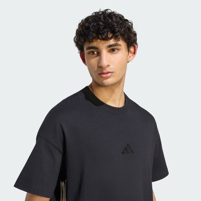ADIDAS MEN'S KIT 3-STRIPES LOOSE BLACK/OFF WHITE TEE