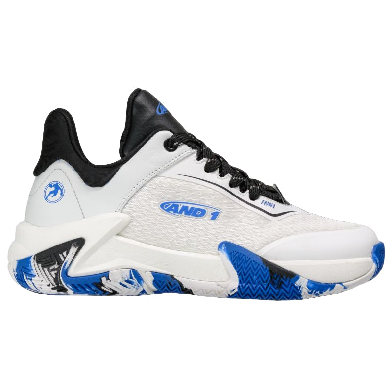 AND 1 KID'S BALLER WHITE/BLACK/ROYAL BASKETBALL SHOES