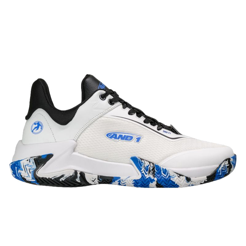 AND 1 MEN'S BALLER WHITE/BLACK/ROYAL BASKETBALL SHOES