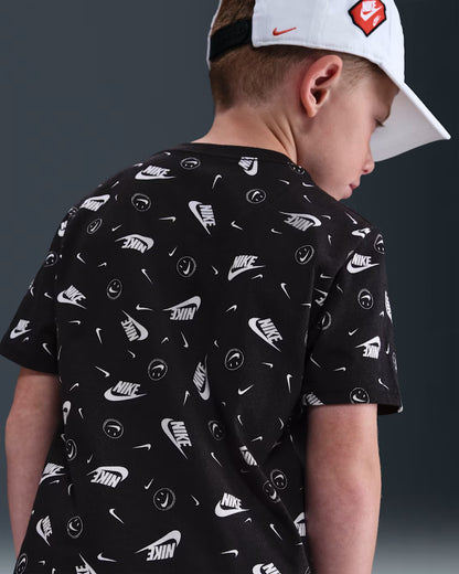 Nike Kid's Aop Boxy Black Tee