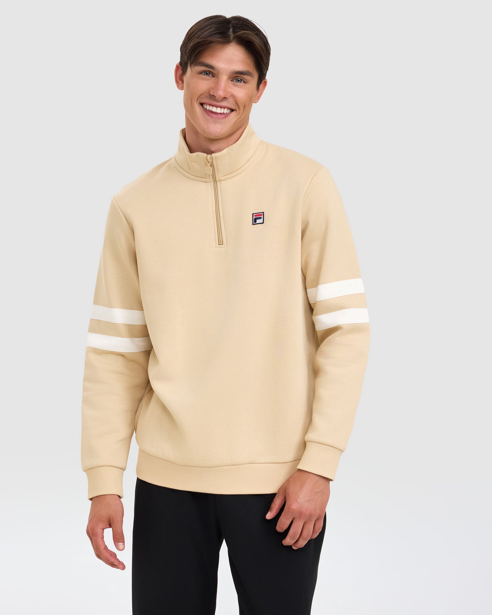 Fila Men's Bradley Beige Quarter Zip