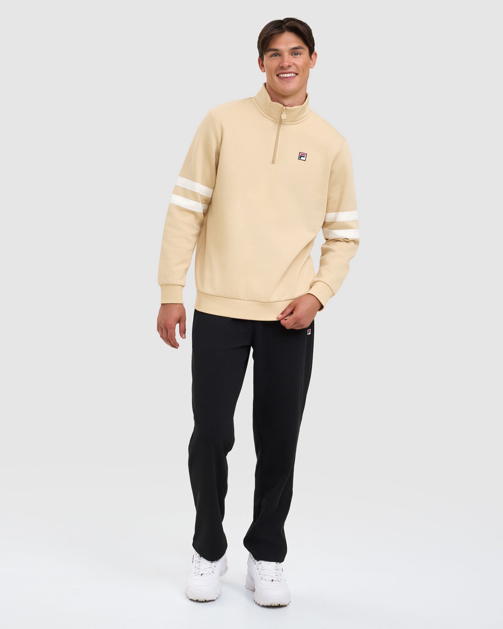 Fila Men's Bradley Beige Quarter Zip