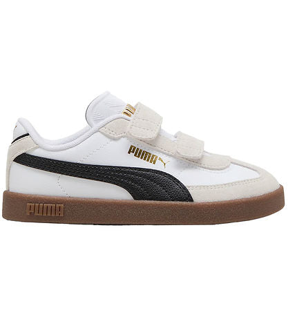 PUMA KID's CLUB II ERA V Hook N' Loop WHITE/BLACK SNEAKER SHOES
