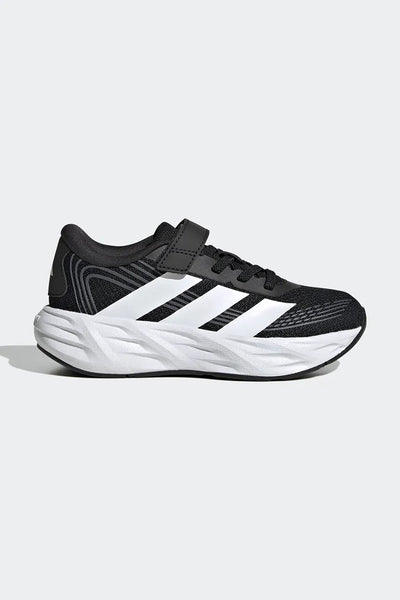 ADIDAS KID'S HOOK N' LOOP GALAXY 8 EL BLACK/WHITE RUNNING SHOES