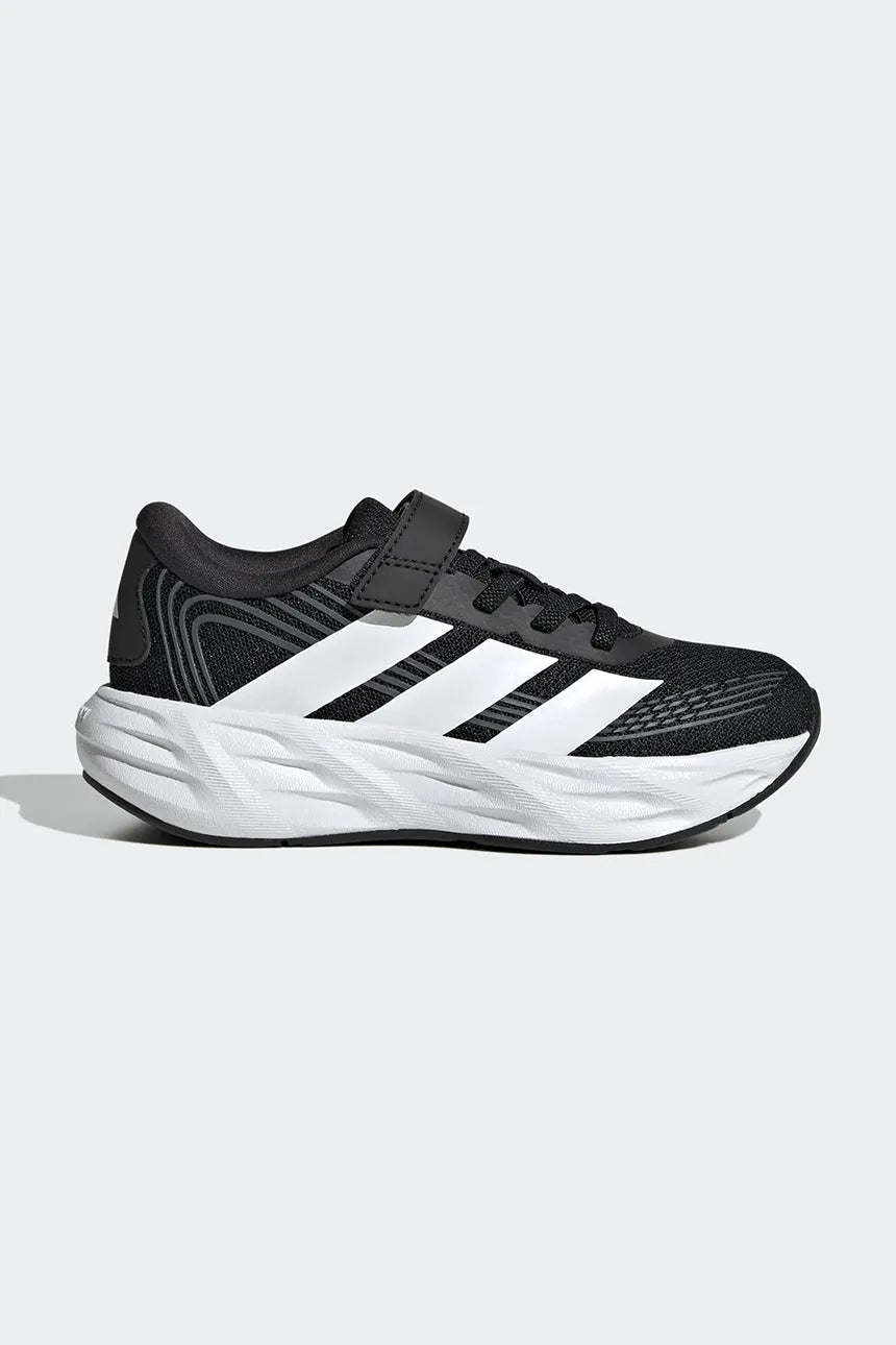ADIDAS KID'S HOOK N' LOOP GALAXY 8 EL BLACK/WHITE RUNNING SHOES