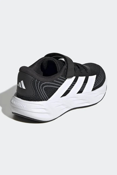 ADIDAS KID'S HOOK N' LOOP GALAXY 8 EL BLACK/WHITE RUNNING SHOES
