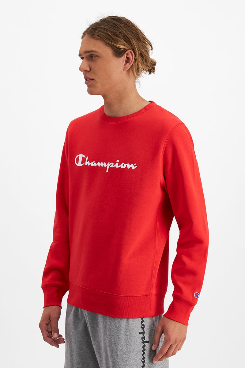 Red champion sale crewneck mens