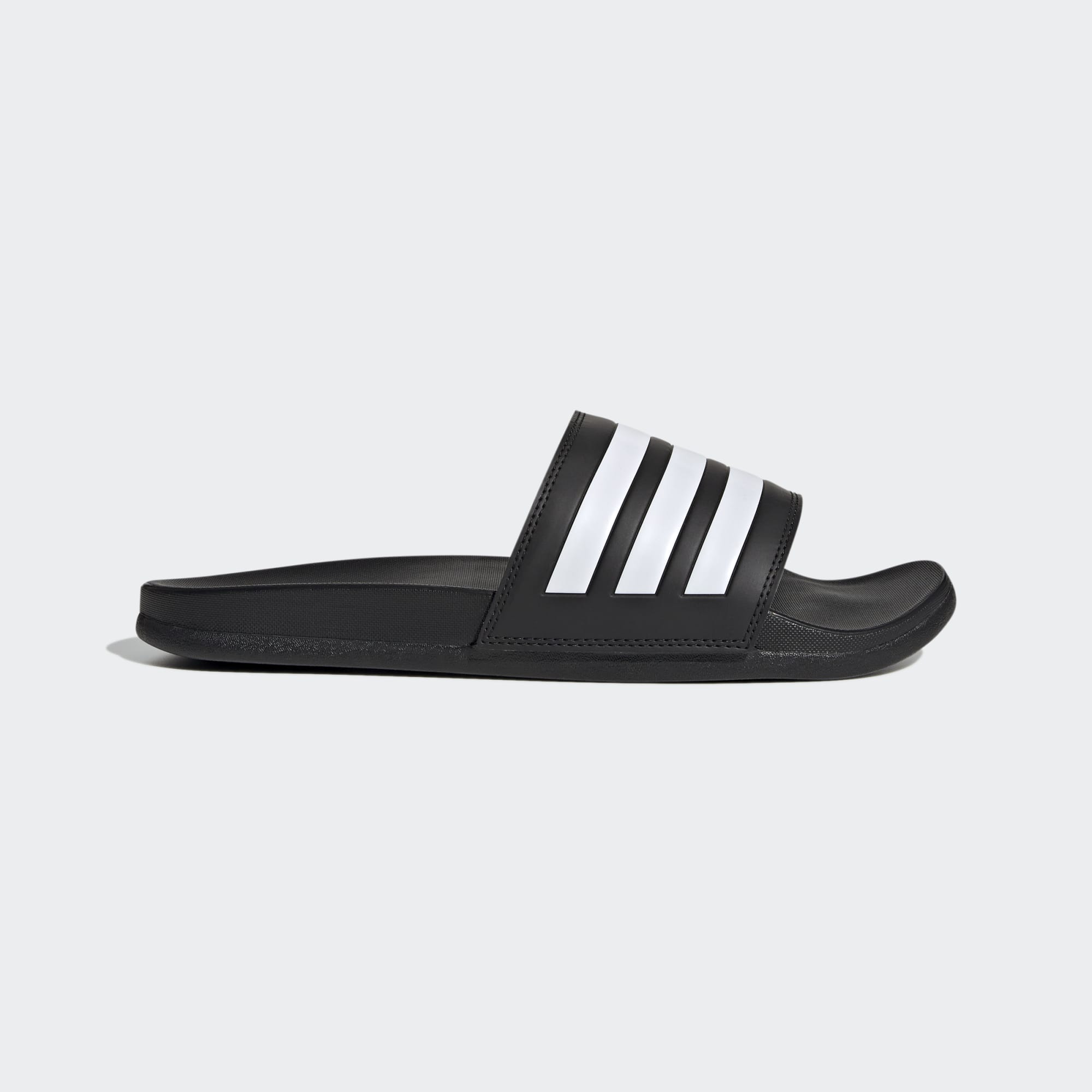 ADIDAS UNISEX ADILETTE 3-STRIPE COMFORT BLACK/WHITE SLIDES