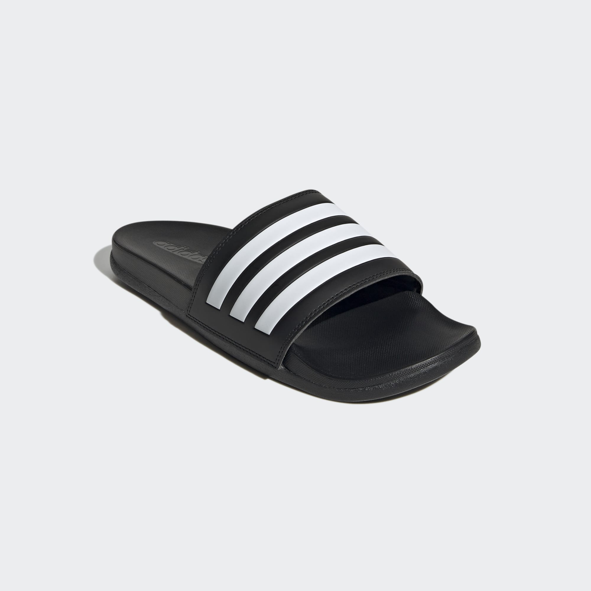 ADIDAS UNISEX ADILETTE 3-STRIPE COMFORT BLACK/WHITE SLIDES