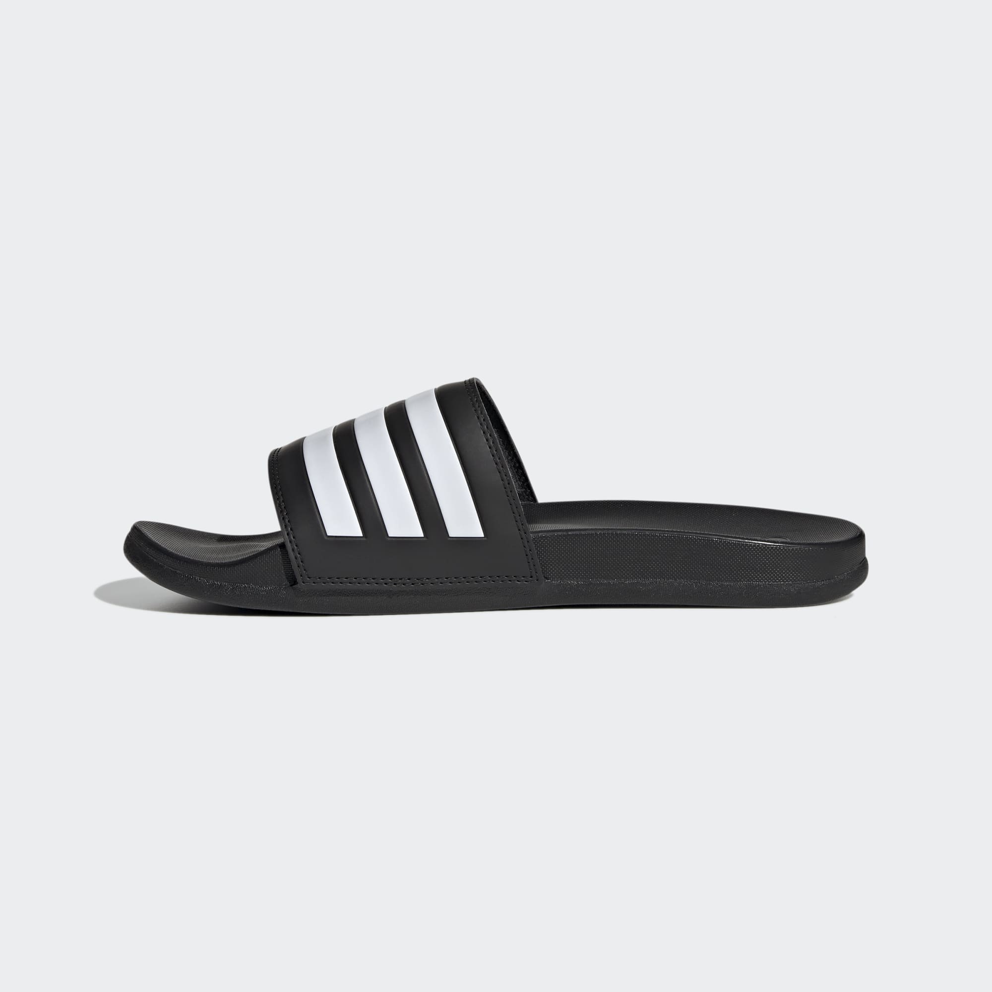 ADIDAS UNISEX ADILETTE 3-STRIPE COMFORT BLACK/WHITE SLIDES