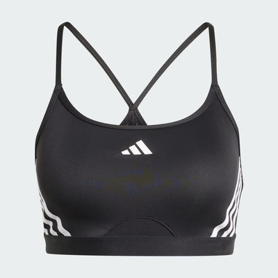 Adidas Women's Aeroreact Training Light 3-Stripes Black Bra