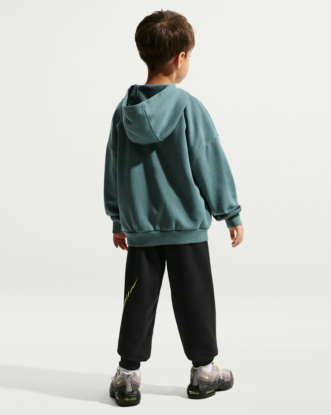 Nike Kid's In The Zone Oversized French Terry Teal Blue/Black Tracksuit Set
