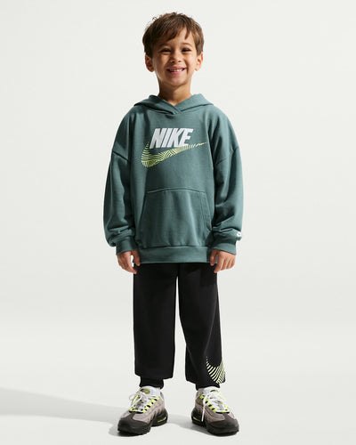 Nike Kid's In The Zone Oversized French Terry Teal Blue/Black Tracksuit Set