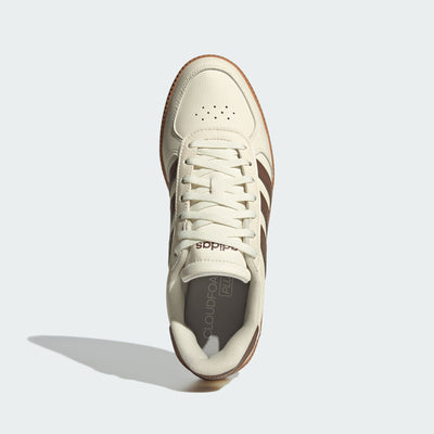 ADIDAS WOMEN'S BREAKNET SLEEK CREAM WHITE/BROWN SNEAKER SHOES