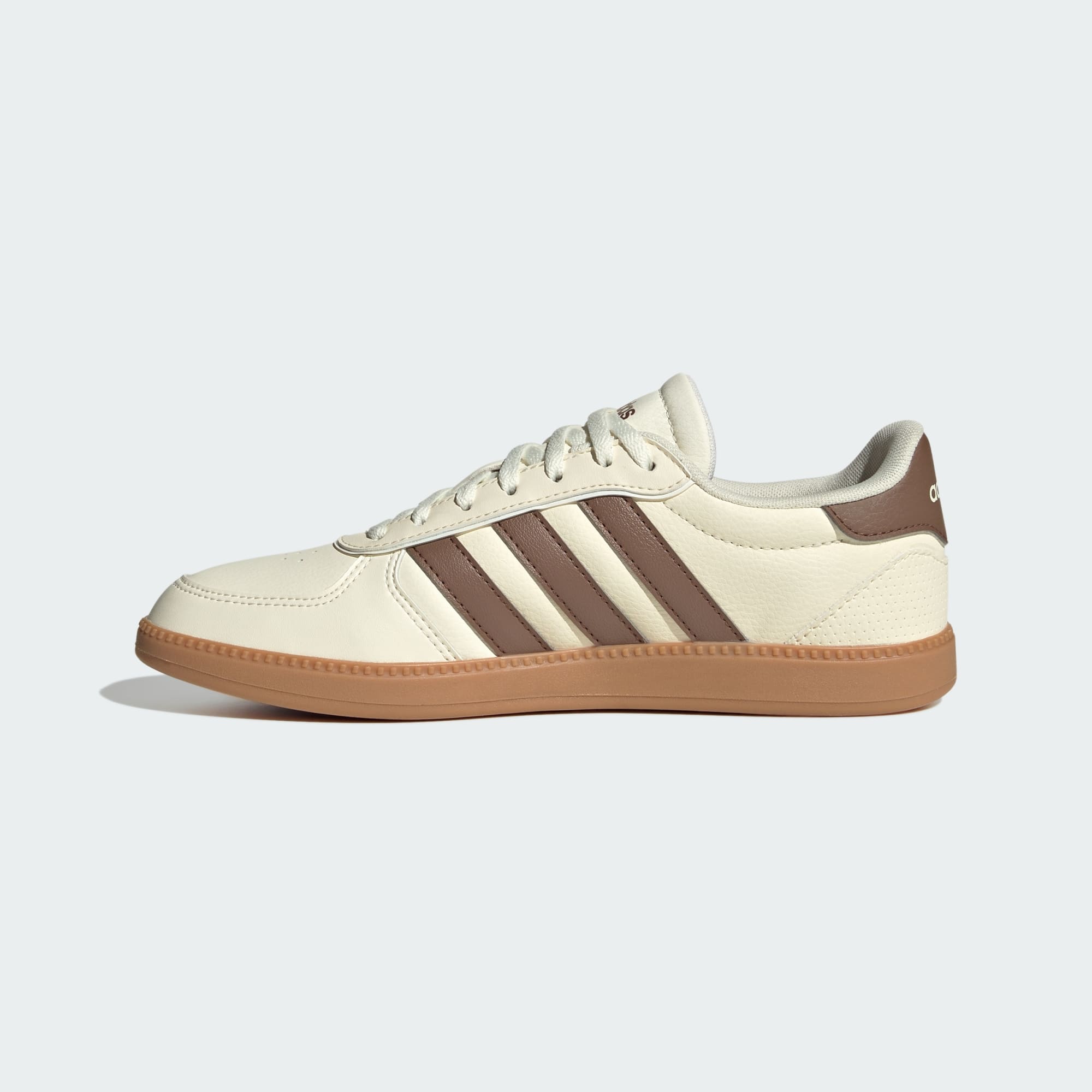 ADIDAS WOMEN'S BREAKNET SLEEK CREAM WHITE/BROWN SNEAKER SHOES