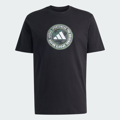 ADIDAS MEN'S CAMO CIRCLE GRAPHIC BLACK TEE