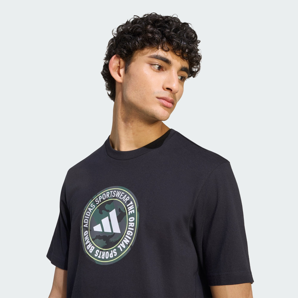ADIDAS MEN'S CAMO CIRCLE GRAPHIC BLACK TEE