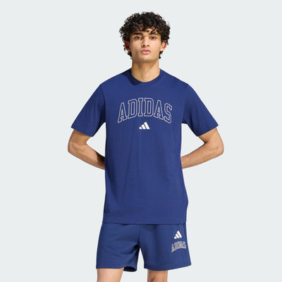 ADIDAS MEN'S COLLEGIATE LINEAGE GRAPHIC DARK BLUE TEE