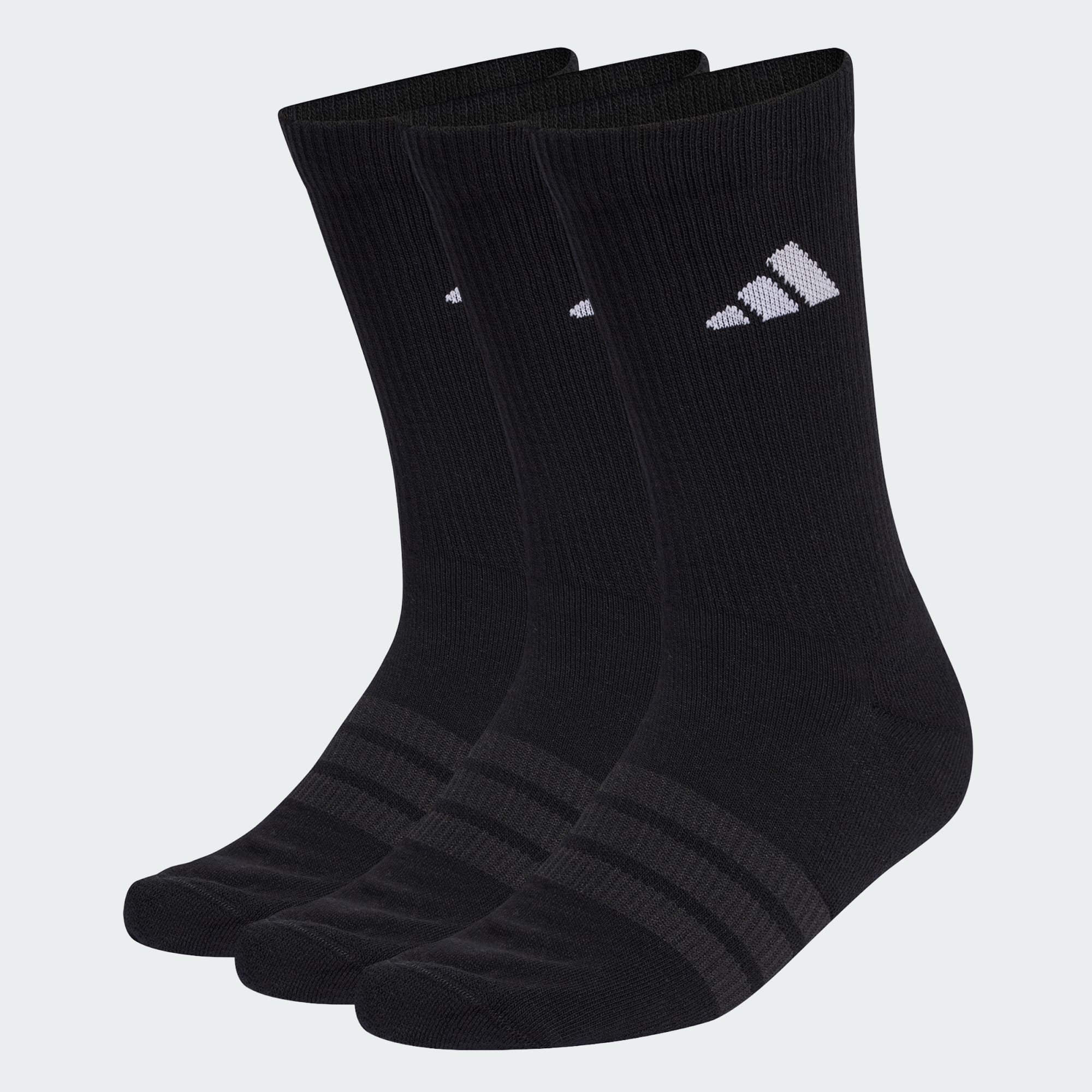 Adidas Unisex Cushioned Sportswear Crew 3 Pairs Black Socks