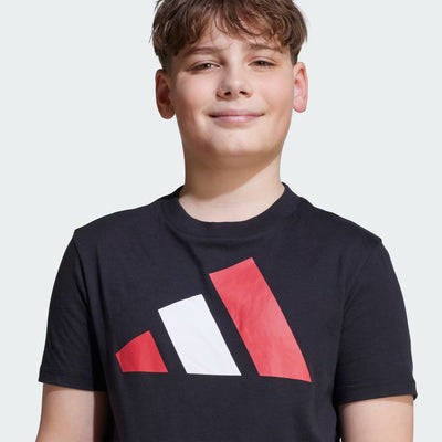 Adidas Kid's Big Logo Black/Red Tee