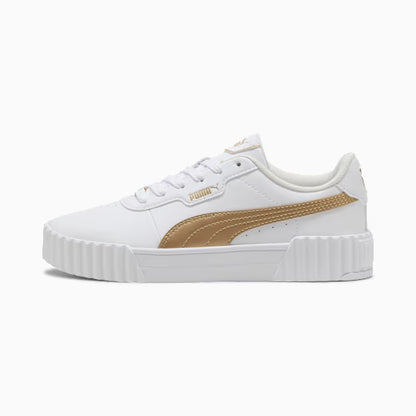 Puma Women's Carina 3.0 Day Night White/Gold Sneakers Shoes