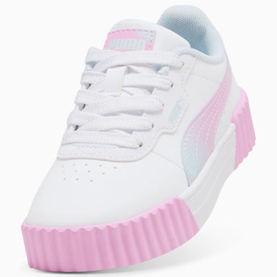 PUMA KID'S CARINA 3.0 FADED GLOW SNEAKERS PS WHITE/MAUVE SNEAKER SHOES
