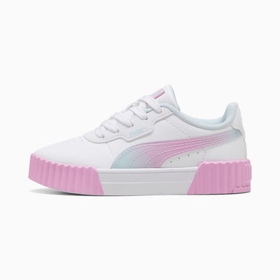 PUMA KID'S CARINA 3.0 FADED GLOW SNEAKERS PS WHITE/MAUVE SNEAKER SHOES