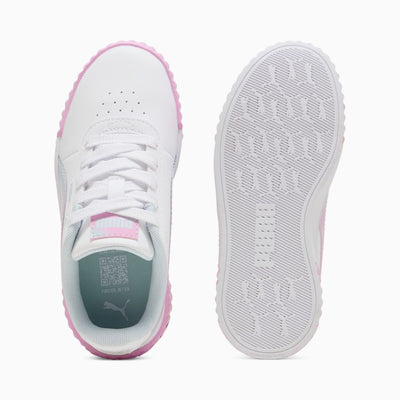 PUMA KID'S CARINA 3.0 FADED GLOW SNEAKERS PS WHITE/MAUVE SNEAKER SHOES