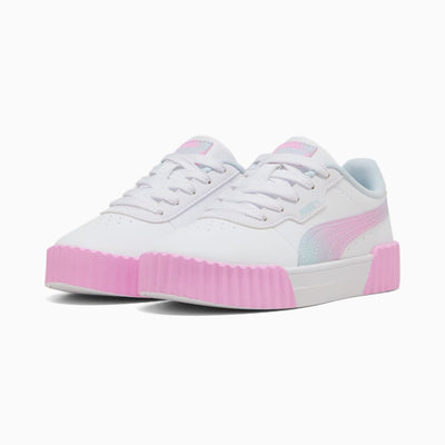 PUMA KID'S CARINA 3.0 FADED GLOW SNEAKERS PS WHITE/MAUVE SNEAKER SHOES