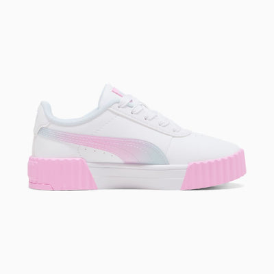 PUMA KID'S CARINA 3.0 FADED GLOW SNEAKERS PS WHITE/MAUVE SNEAKER SHOES