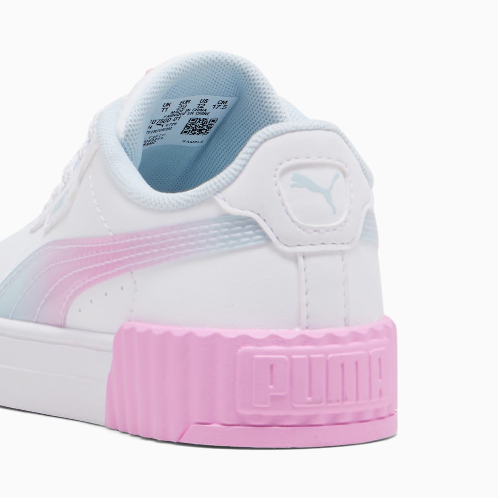 PUMA KID'S CARINA 3.0 FADED GLOW SNEAKERS PS WHITE/MAUVE SNEAKER SHOES