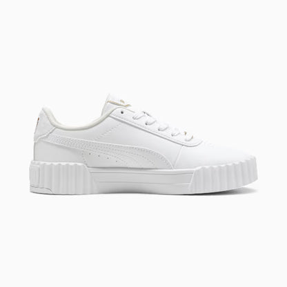 Puma Women's Carina 3.0 Day Night White/Gold Sneakers Shoes